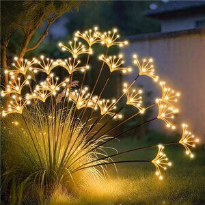 Solar Garden Lights, New Upgraded 2 Pack Solar Swaying Starburst Light